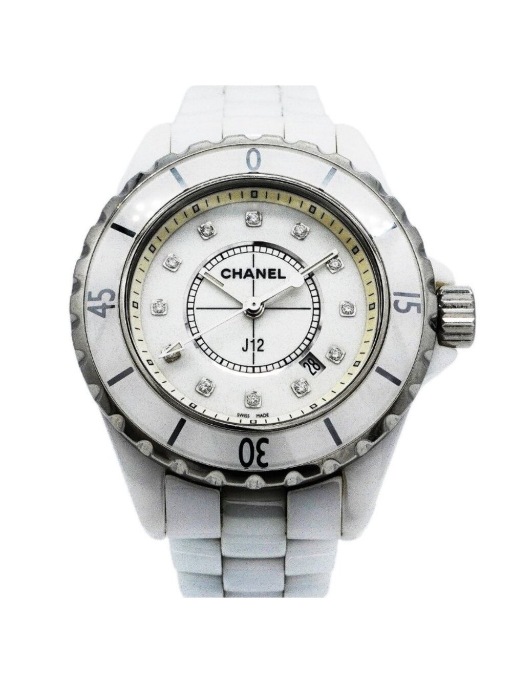 Chanel 12P Diamond White Dial Watch